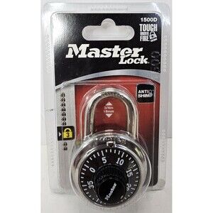 Combination Master Lock 1500D Padlock For Lockers 3/4" with Anti-Shim‎ 1716M